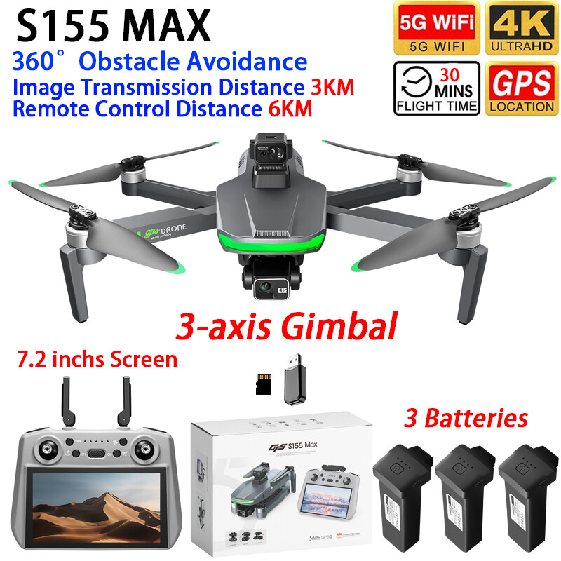 Drone Gimbal 3 Axis - โดรน S155 MAX GPS WIFI 3