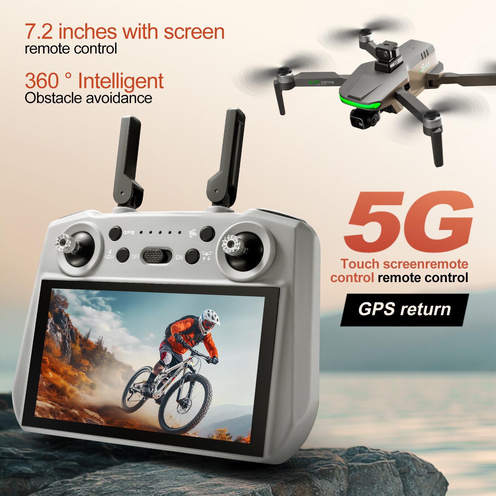โดรน S155 MAX GPS WIFI 3 กม. F - Drone Gimbal 3 Axis บทวิจารณ์และราคา